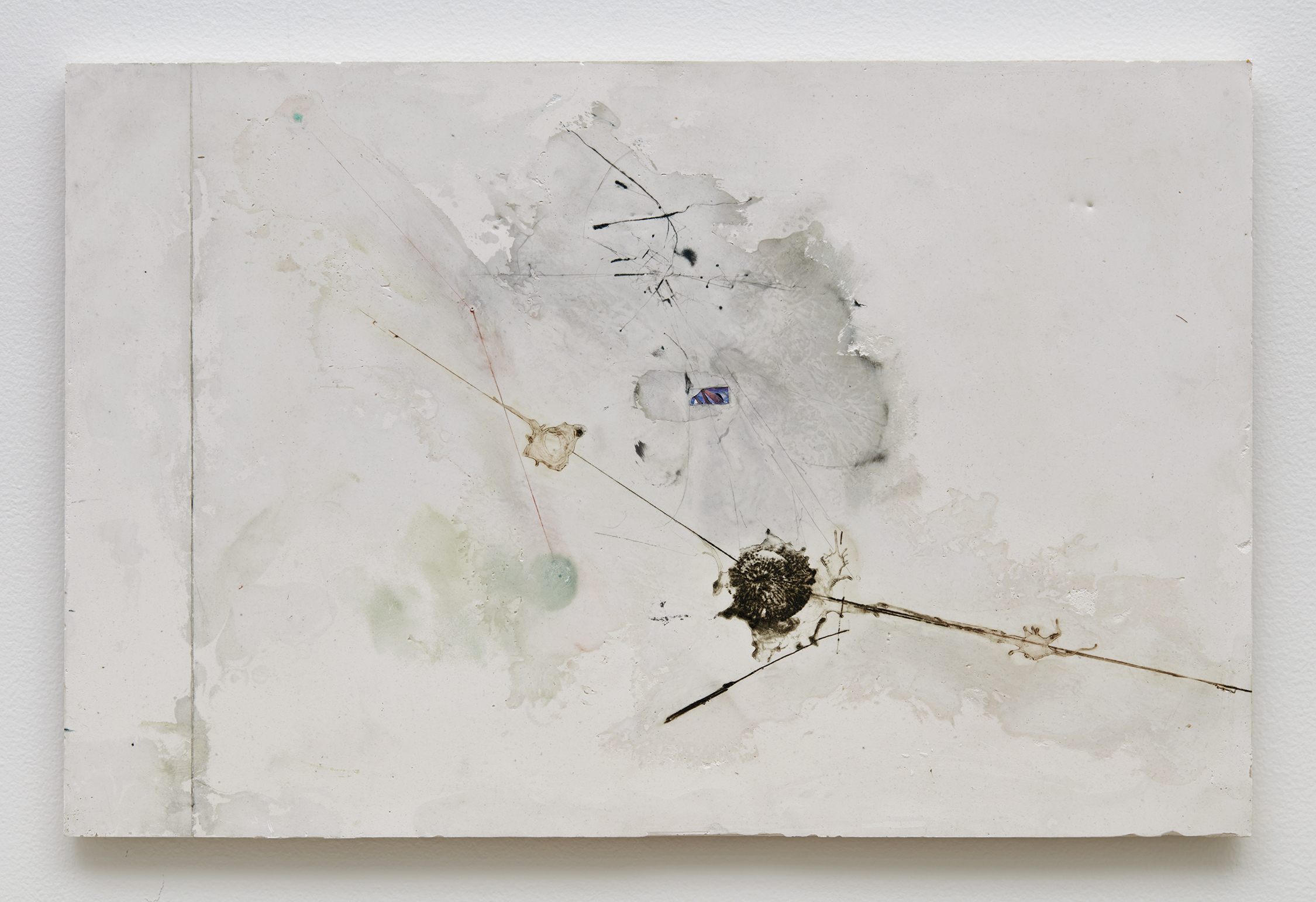 <i>Untitled</i>, 2025. Intaglio and watercolor on polymer plaster composite, 21 1/4 x 13 3/4 in (54 x 34.9 cm)